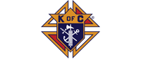 The logo for the k of c is a shield with a cross on it.