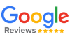 Google Reviews logo with the Google logo and five gold stars.