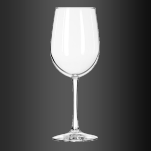 Una copa de vino vacía sobre un fondo negro