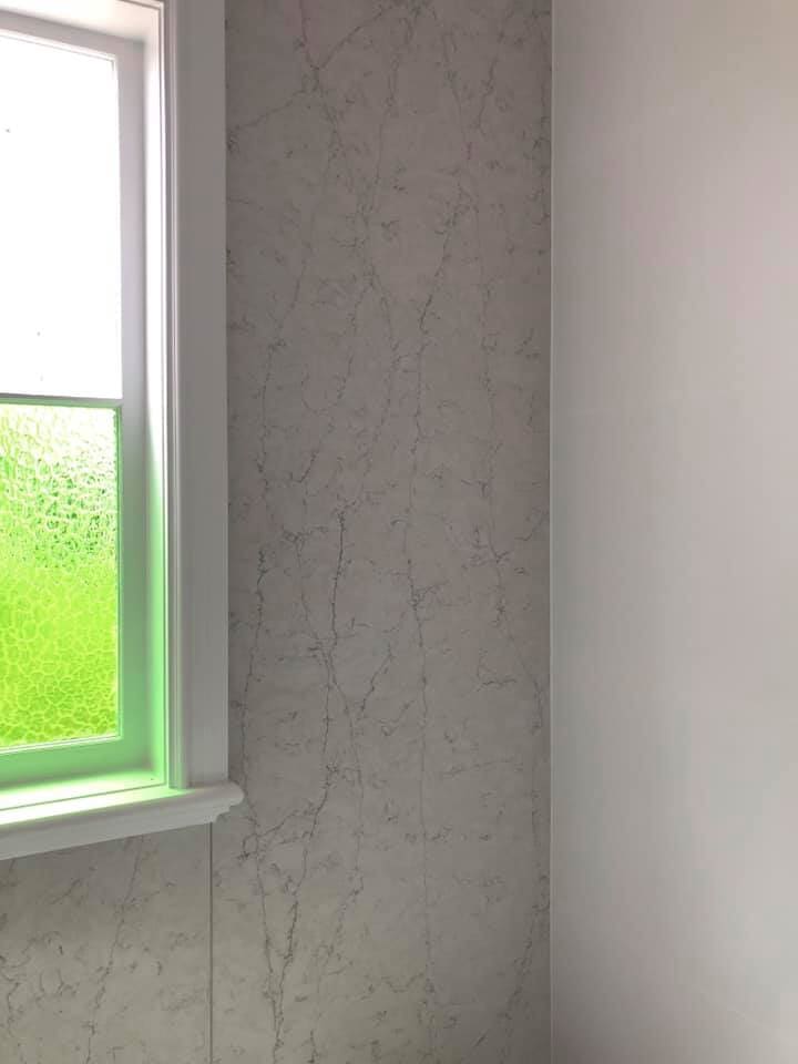 Stone Feature Wall in Bathroom — West Stone Benchtops in Orange, NSW
