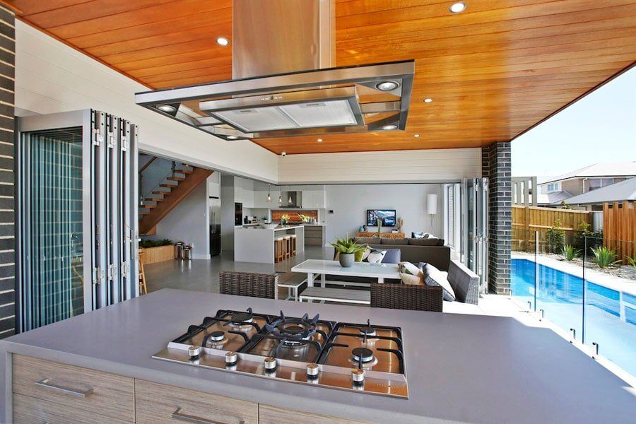 Gas Stove with Smoke Vent — West Stone Benchtops in Orange, NSW