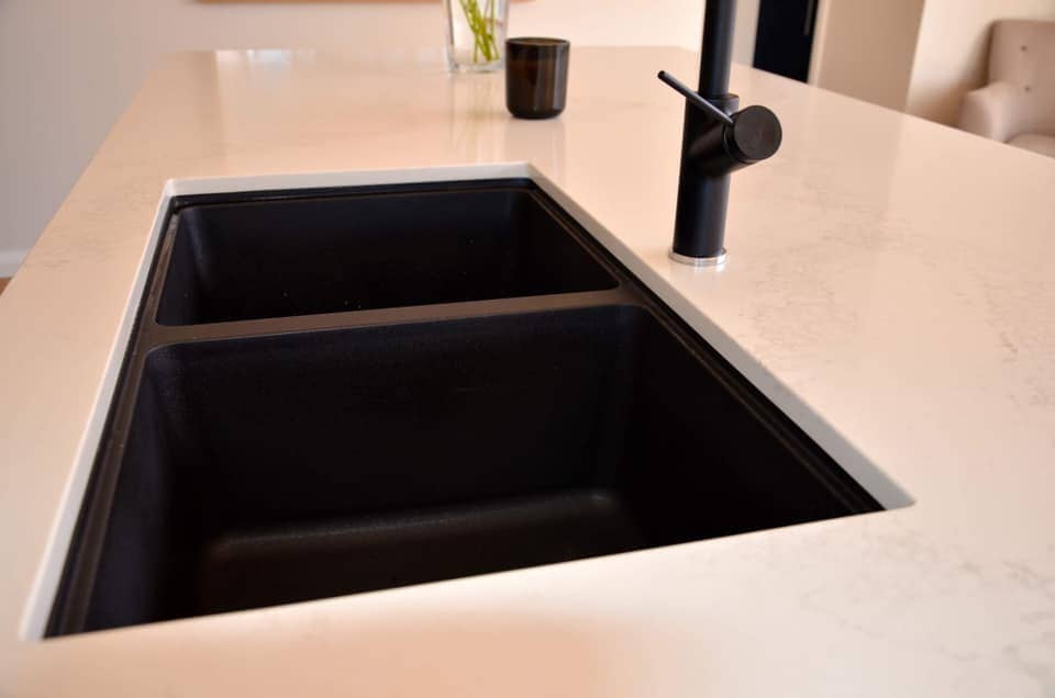 Undermount sink in Kitchen Island Bench — West Stone Benchtops in Orange, NSW
