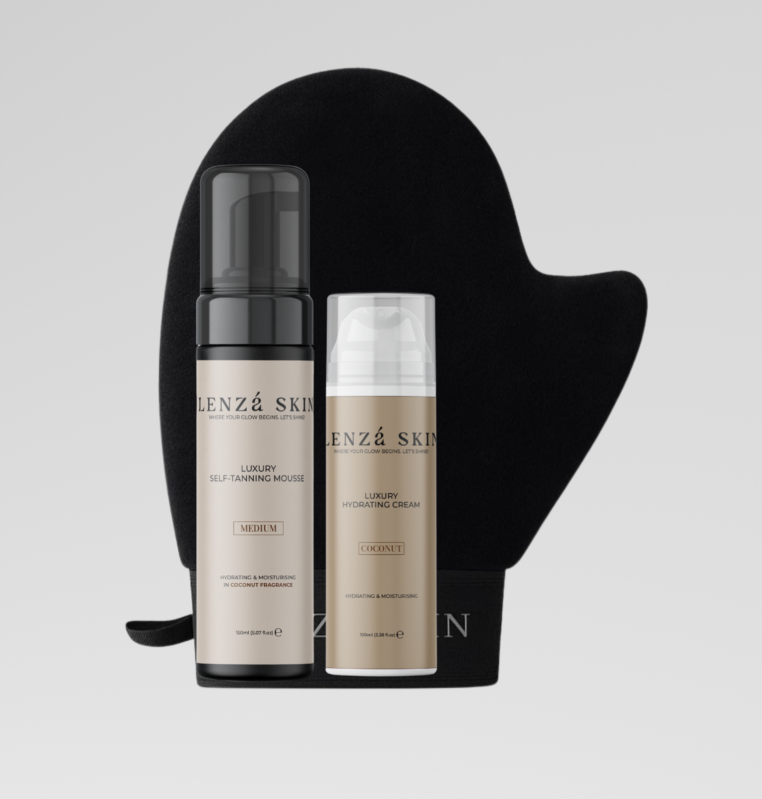 The Smooth Glow Set: Tanning Mousse + Hydrating Cream + Mitt