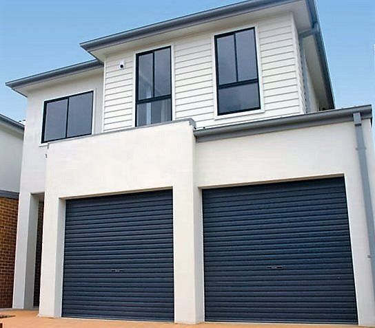 black garage doors