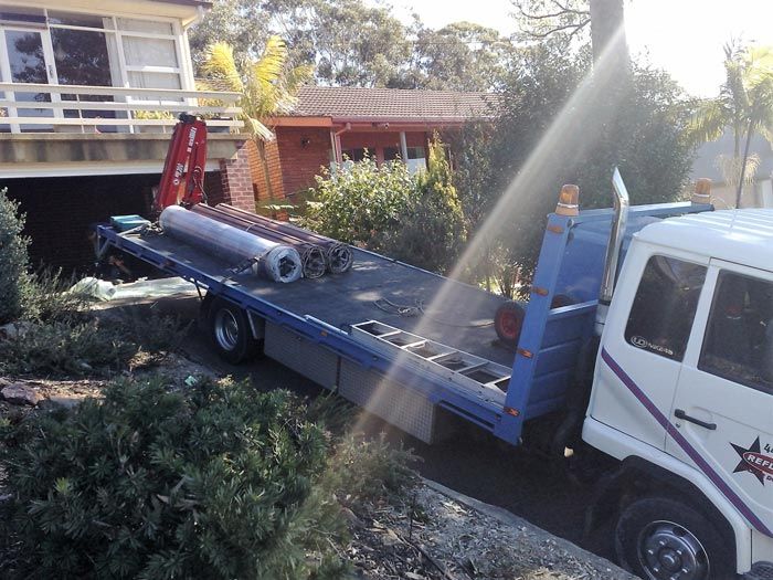 truck with garage door parts