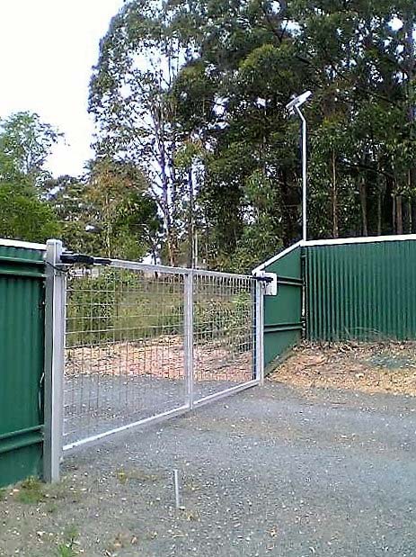 gate with green fencing