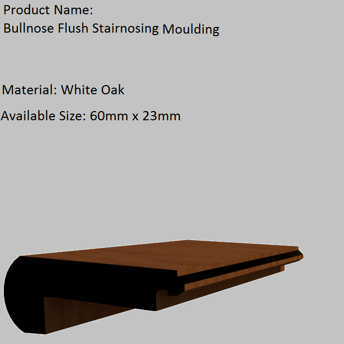 A picture of a product called bullnose flush stairnosing moulding