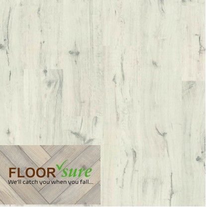 A picture of a white wood floor with the words floor sure on it