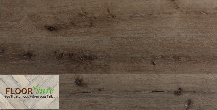 A close up of a wooden floor with a floor safe logo in the corner.