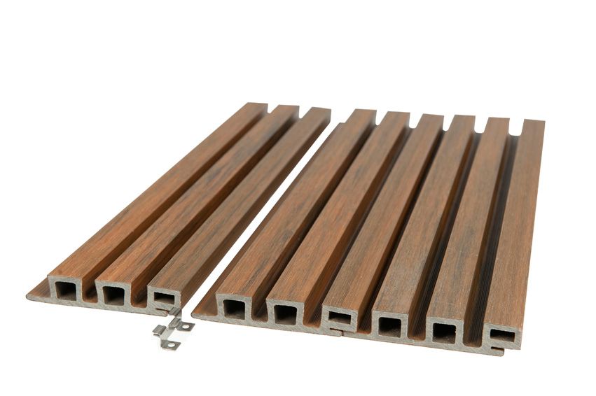 A row of wooden slats on a white surface