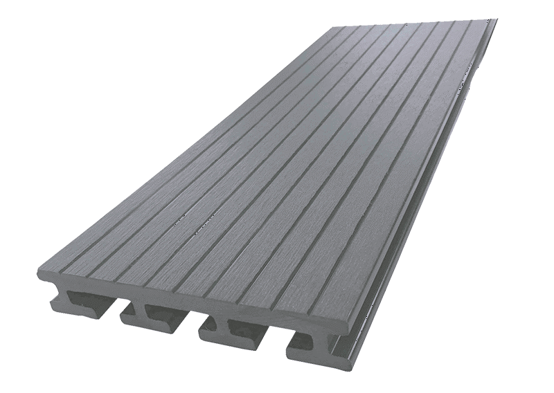 A gray wooden plank on a white background