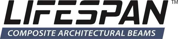 A logo for lifespan composite architectural beams