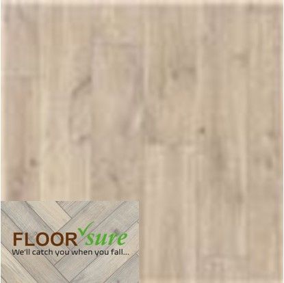 A picture of a wooden floor with a floor sure logo on it.