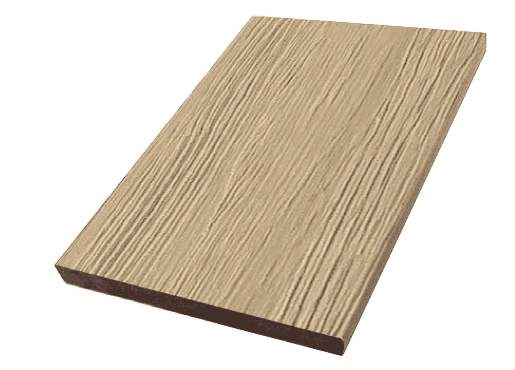 A piece of wood with a striped pattern on a white background.