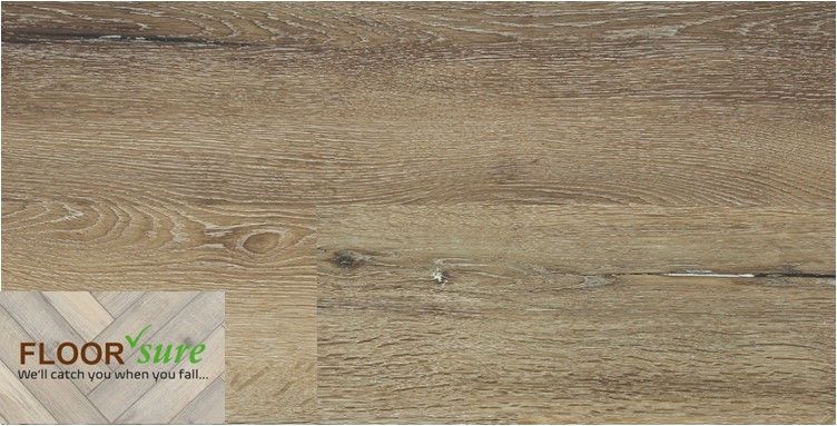 A close up of a wooden floor with a floor safe logo on it.