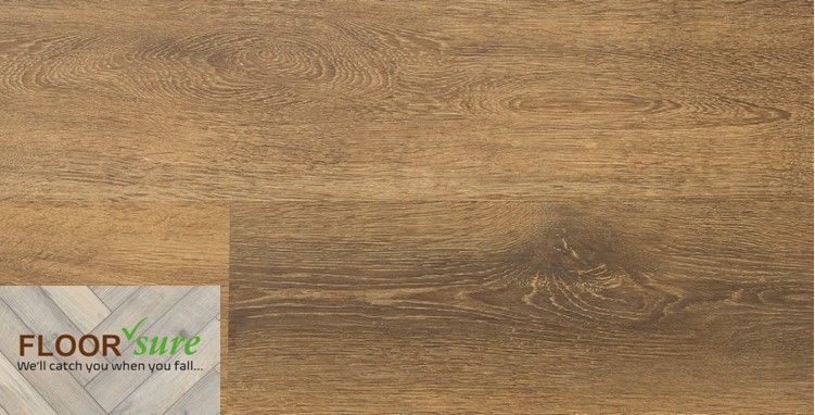 A close up of a wooden floor with a label on it.