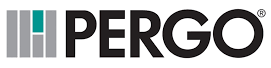 The pergo logo is green and white on a white background.