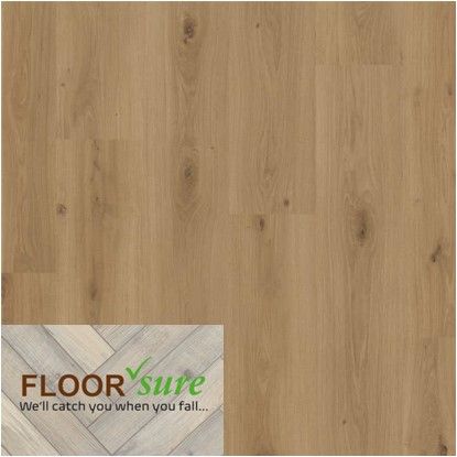 A close up of a wooden floor with a floor sure logo on it.