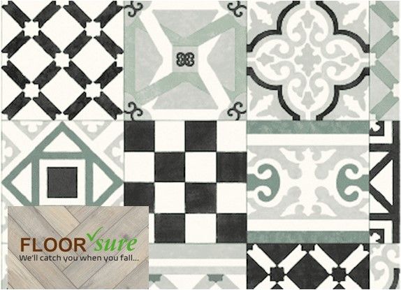 A collage of tiles with the words floor safe on the bottom