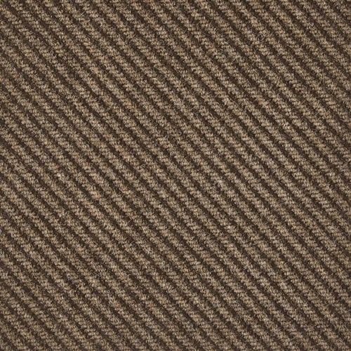 A close up of a brown striped carpet texture.