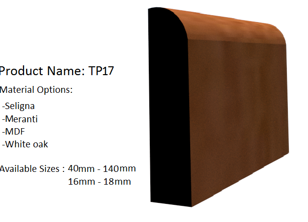 A piece of wood with the product name tp17 on it