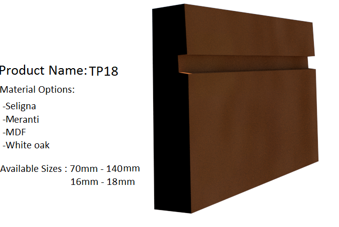 A picture of a piece of wood with the product name tp18