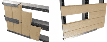 A picture of a wooden wall with a metal frame and a picture of a wooden wall with a metal frame.