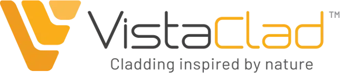 A vistaclad logo that says cladding inspired by nature