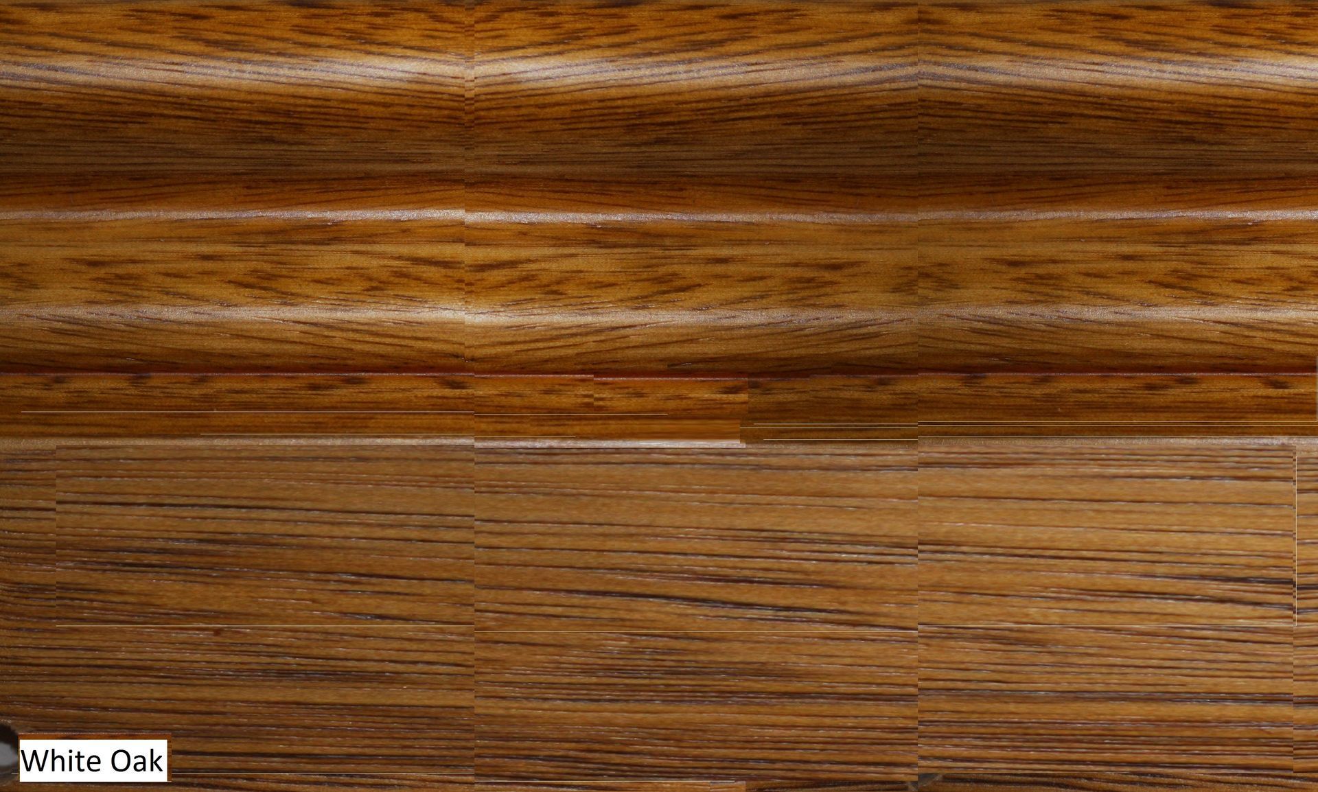A close up of a piece of wood with a white oak finish.