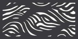 A black and white pattern of zebra stripes on a black background.
