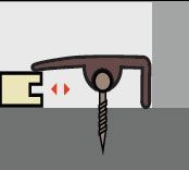 A cartoon drawing of a screw being screwed into a piece of wood.