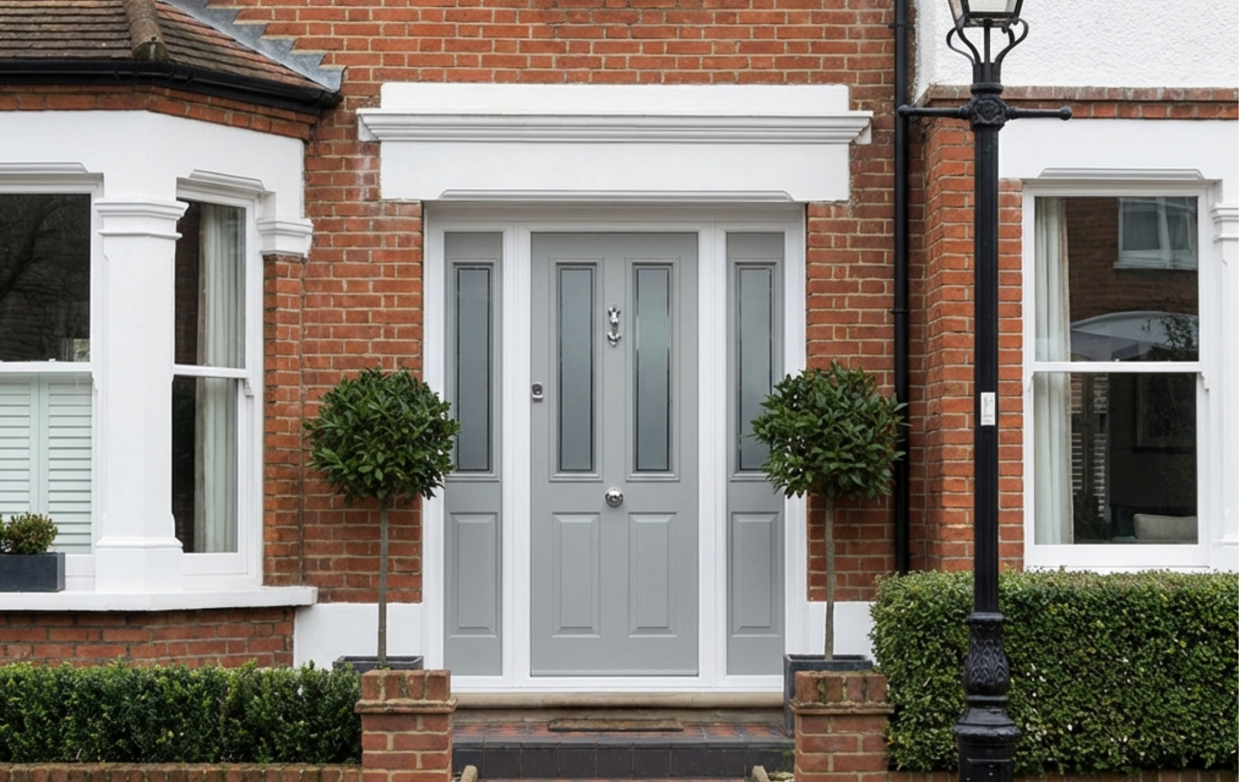 Composite door with side panels