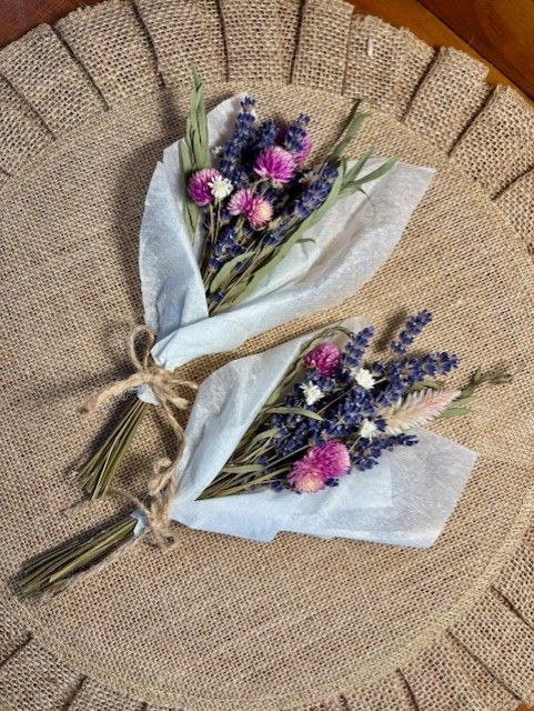 Mini  Dried Lavender Bouquet, Dried Flower Bouquet, Wedding flowers