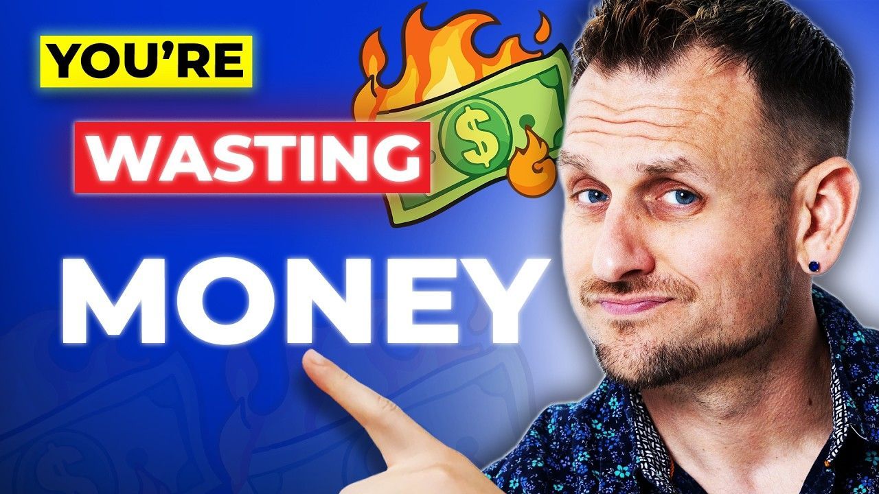 A man with a skeptical expression points at the text 