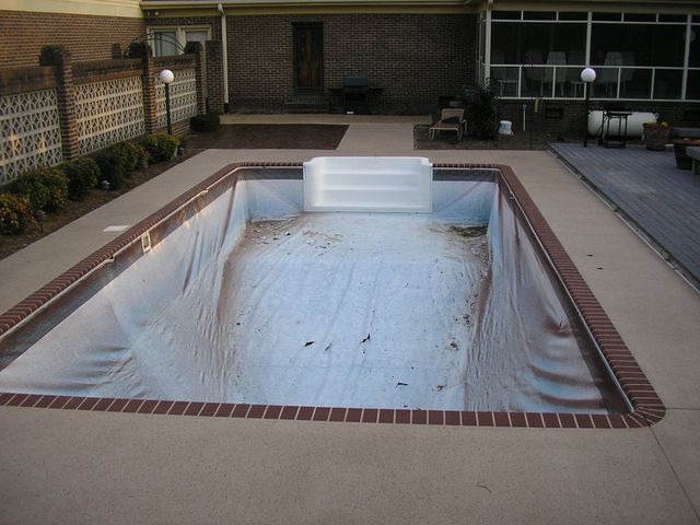 Pool Overspray With Brick Border — Easley, SC — Landmark Concrete Designs Inc.