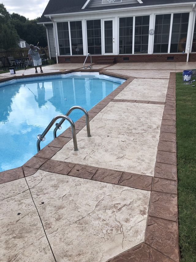 Pool Pattern With Brick Border — Easley, SC — Landmark Concrete Designs Inc.