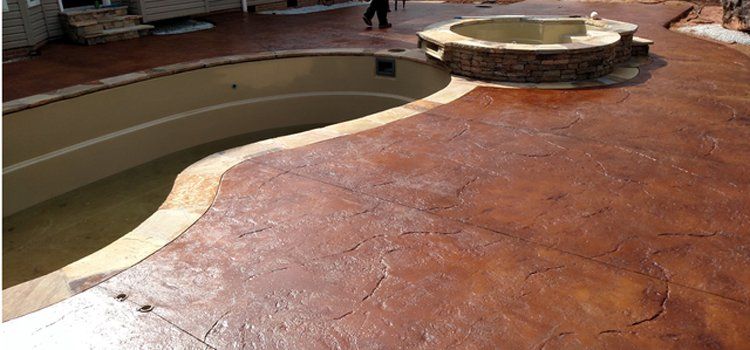 Brown Pool Walkway — Easley, SC — Landmark Concrete Designs Inc.