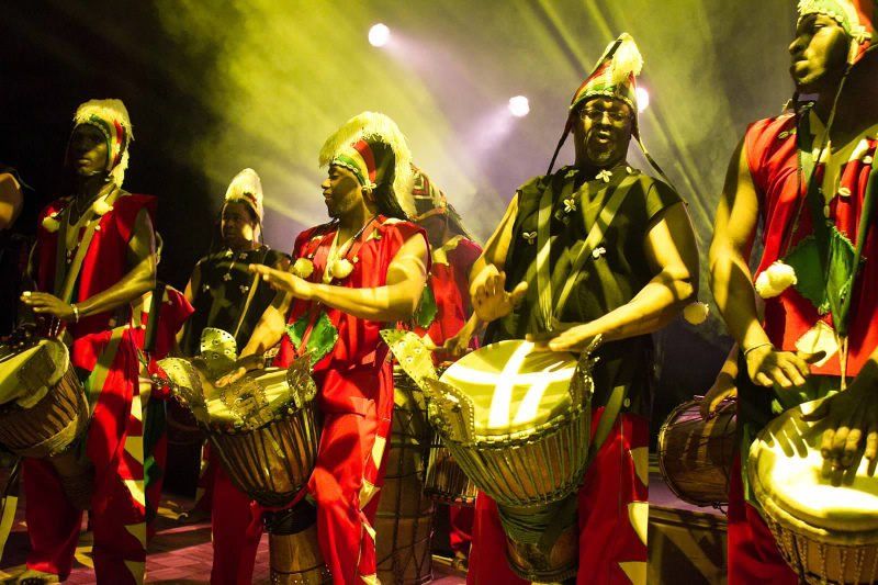 Stage Shows entertainment image showing African drummer group dressed in costume