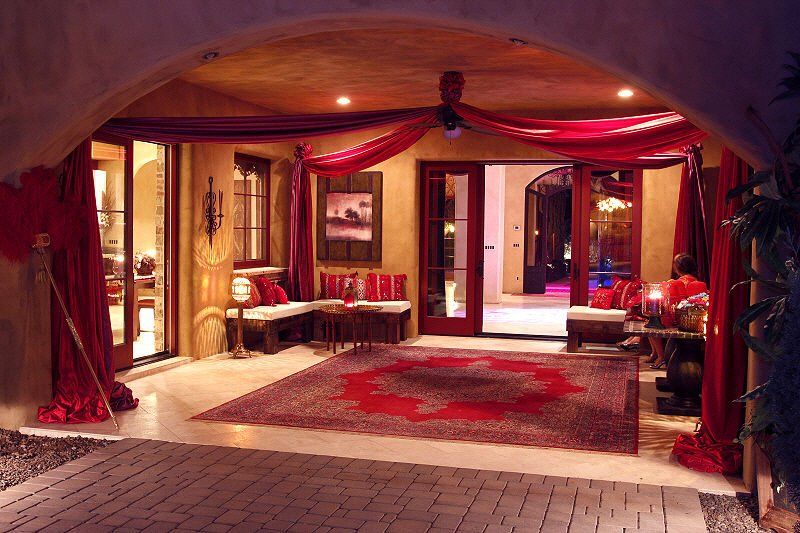 Tents and canopies image showing a canopied patio styled in Moroccan Decor