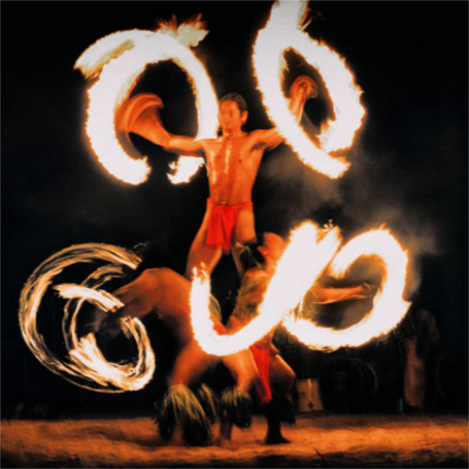 3 Males Hawaiian Polynesian fire Dancers