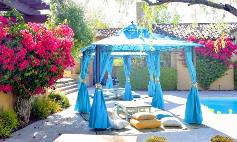 Luxury Picnics Pool Party with tent at poolside