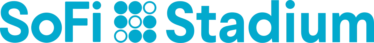 The word stadium is written in blue on a white background.