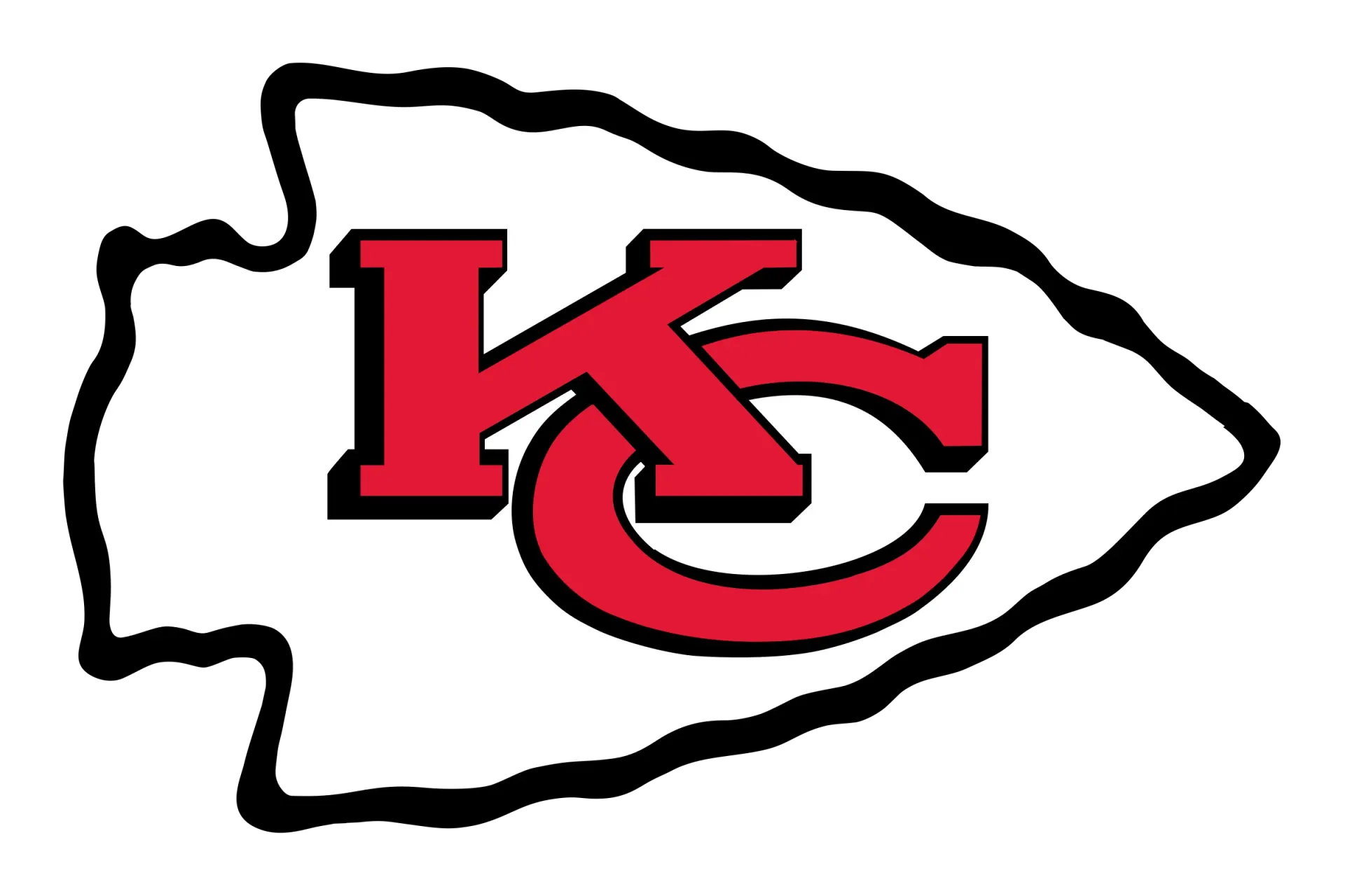 A drawing of a chiefs logo on a white background