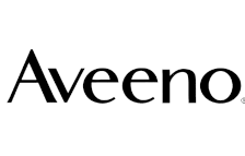 A black and white logo for aveeno on a white background.