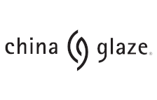 A black and white logo for china glaze on a white background.