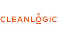 The cleanlogic logo is orange and white on a white background.