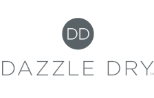 A logo for a dry cleaner called dazzle dry.