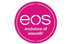 A pink eos evolution of smooth logo on a white background