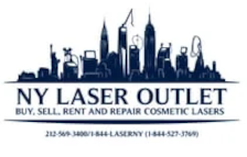 A logo for ny laser outlet buy sell rent and repair cosmetic lasers