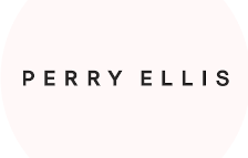 The perry ellis logo is on a white background.